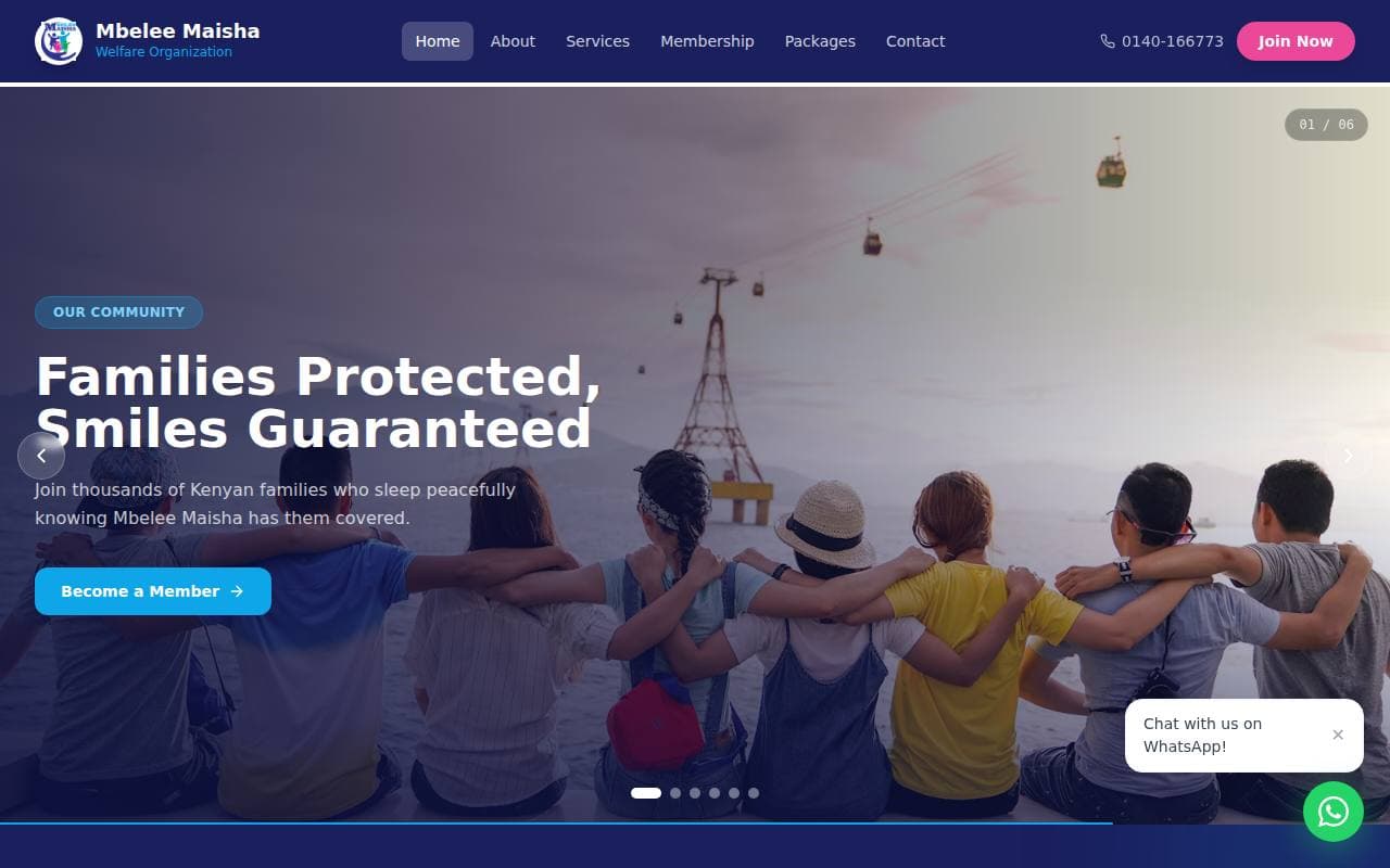 Mbelee Maisha Welfare Organization website