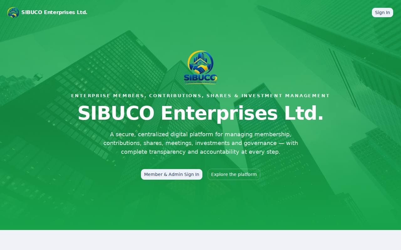 SIBUCO Enterprises Ltd. website