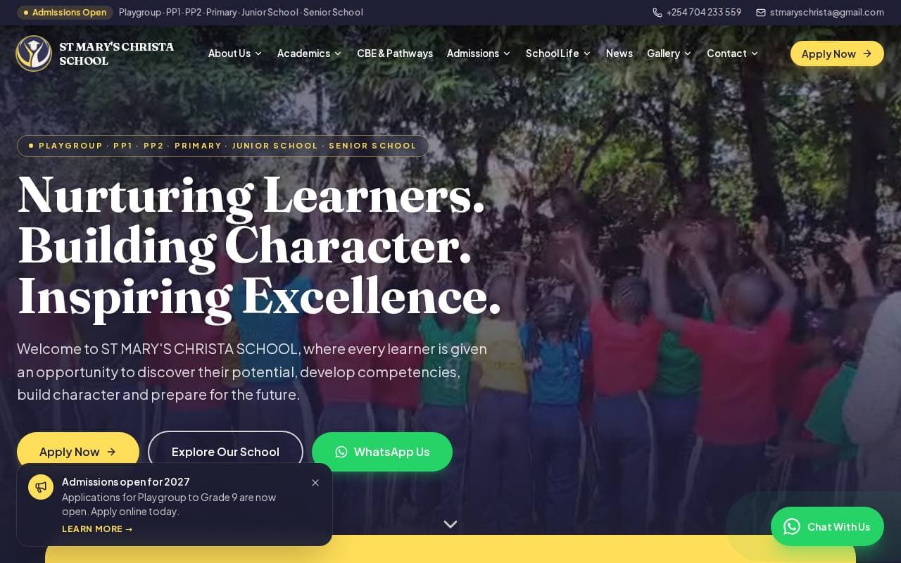 St Mary's Christa School website