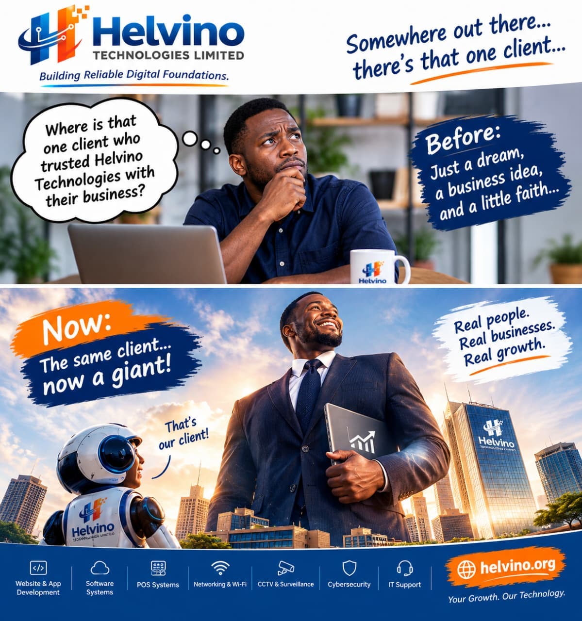 π ChatGPT in 2080: Searching for That One Helvino Client Who Is Now Running an Empire!